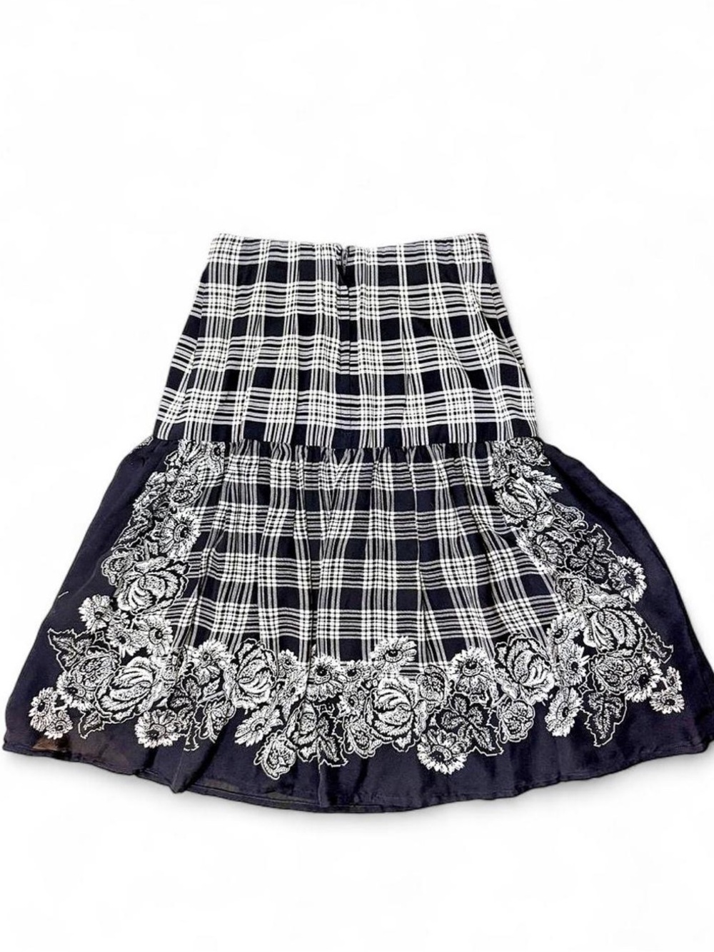 Vintage Silk Albert Nipon Mixed Media Midi Skirt